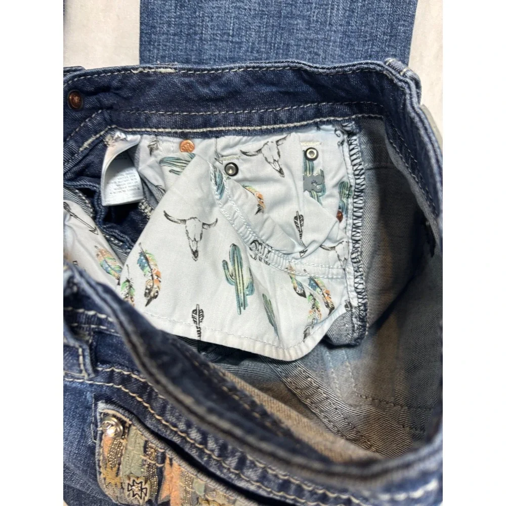 Miss Me Jeans Womens Bootcut Embellished Pocket Blue Denim‎ Size 26 - Picture 9 of 14